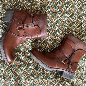 Clark’s Brown Ankle Boots with Buckle Detail
